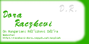 dora raczkevi business card